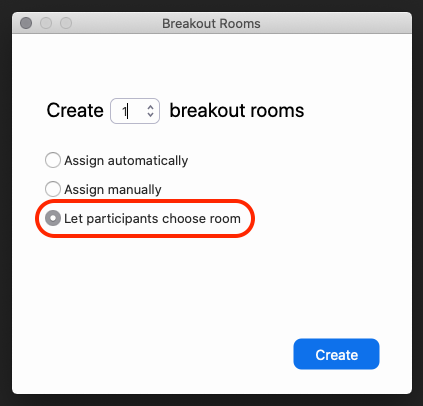 Clicking on Breakout Rooms in Zoom